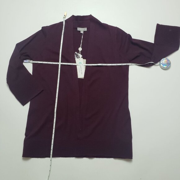Stitch Fix X Evolution Open Cardigan Sweater Womens M Burgundy Ancho Chili - Picture 4 of 16